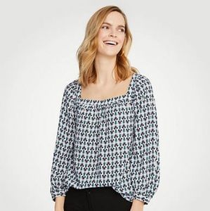 NWT Ann Taylor Floral Square Neck Blouse - Sz XSP